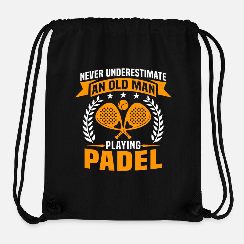 never underestimate an old man playing padel - Sac à cordon recyclé Stanley/Stella - noir