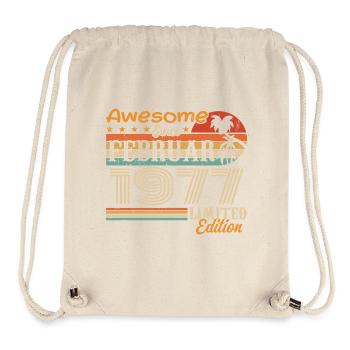 Geburtstag Vintage Geschenkidee Februar 1977 - Stanley/Stella recycelter Gym Bag - Naturweiß - Vorne