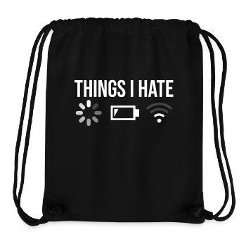 Things I Hate Gamer Programmer Funny Gift - Stanley/Stella Recycled Gym Bag - black - Front