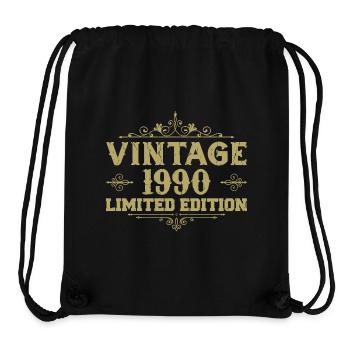 1990 Jahrgang Vintage Geburtstag Geschenk 1990 - Stanley/Stella recycelter Gym Bag - Schwarz - Vorne