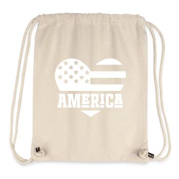 Amerika Flagge Herz Weiß - Stanley/Stella recycelter Gym Bag - Naturweiß - Vorne