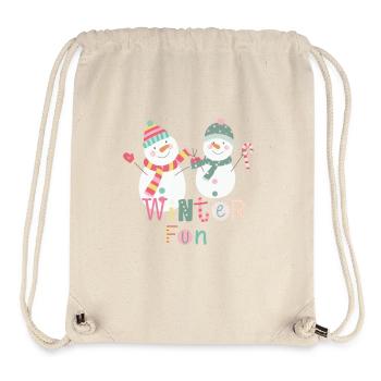Winter Fun Funny Snowman Colorful Christmas - Stanley/Stella Recycled Gym Bag - natural - Front