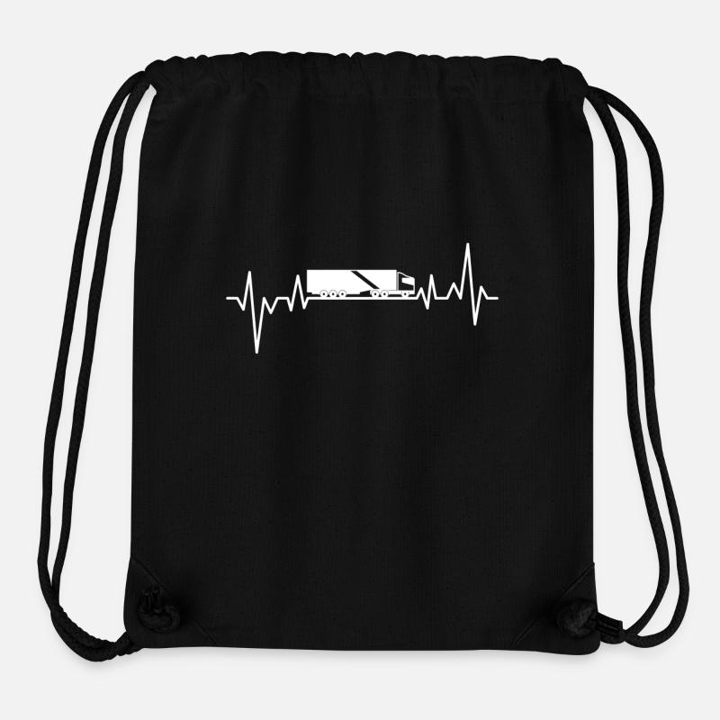 Truck driver truck heartbeat gift - Stanley/Stella Recycled Gym Bag - black