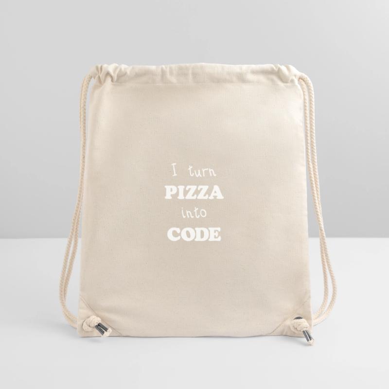 Je tourne Pizza dans le code de script programmeur Conception Sac à cordon recyclé Stanley/Stella