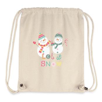 Fun Snowman Let It Snow Colorful Christmas - Stanley/Stella Recycled Gym Bag - natural - Front