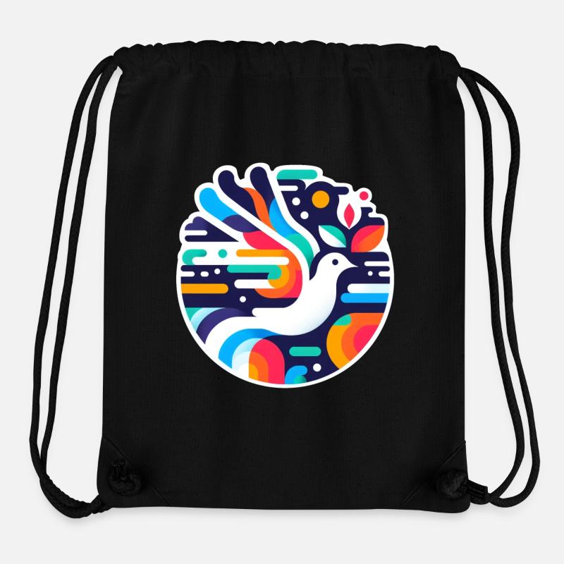 Levende fredsdueemblem - Stanley/Stella recycled gym bag - sort