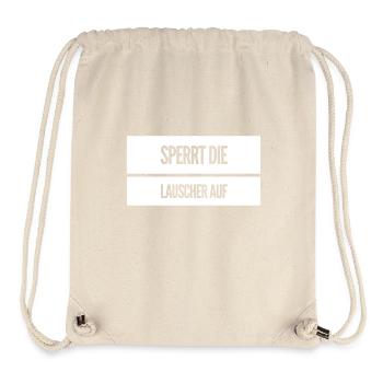 hört genau zu - Stanley/Stella recycelter Gym Bag - Naturweiß - Vorne