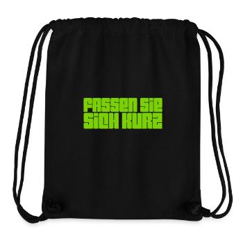 bitte kurz fassen - Stanley/Stella recycelter Gym Bag - Schwarz - Vorne