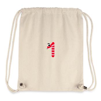 Zahl 1 Schlange rot Kinder - Stanley/Stella recycelter Gym Bag - Naturweiß - Vorne