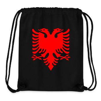 rouge à double tête d'aigle albanais Double Eagle - Sac à cordon recyclé Stanley/Stella - noir - Devant