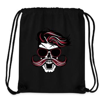 tete de mort hipster fantaisie punk coiffure moust - Stanley/Stella Recycled Gym Bag - black - Front