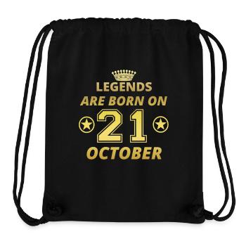 legends born birthday OCTOBER 21 - Stanley/Stella Recycled Gym Bag - black - Front