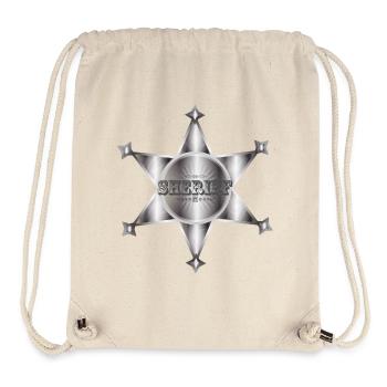außergewöhnlicher silberfarbene Sheriffstern - Stanley/Stella recycelter Gym Bag - Naturweiß - Vorne