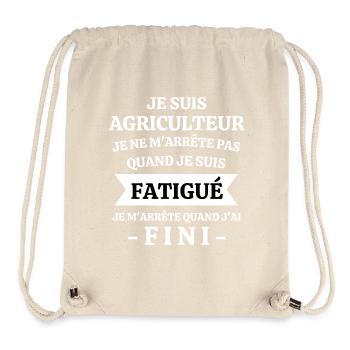 agriculteur, je suis agriculteur, agriculteur - Sac à cordon recyclé Stanley/Stella - blanc naturel - Devant