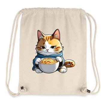 Niedliche Katze mit Ramen Suppe - Stanley/Stella recycelter Gym Bag - Naturweiß - Vorne