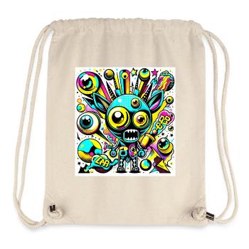 Lustiges Pop Art Abstraktes Monster - Stanley/Stella recycelter Gym Bag - Naturweiß - Vorne