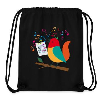 Singing Bird with Colorful Notes – Musical Motif - Stanley/Stella Recycled Gym Bag - black - Front