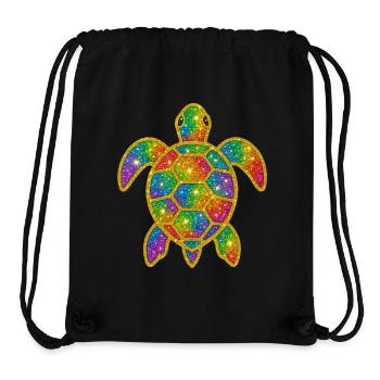 Regenbogen Glitzer Schildkröte - Stanley/Stella recycelter Gym Bag - Schwarz - Vorne
