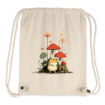 Frog in front of red mushrooms in the forest - Stanley/Stella Recycled Gym Bag - natural - Front