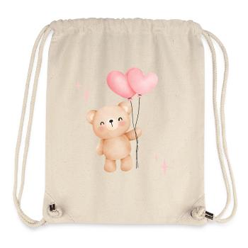 Pastell Bär mit Herzballons - Stanley/Stella recycelter Gym Bag - Naturweiß - Vorne