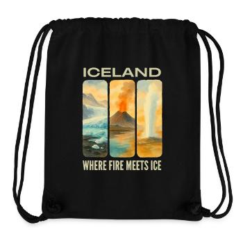 Island: Wo Feuer auf Eis trifft - Stanley/Stella recycelter Gym Bag - Schwarz - Vorne