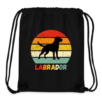 Labrador Retriever Labbi Hund Retro Geschenk Wau - Stanley/Stella recycelter Gym Bag - Schwarz - Vorne