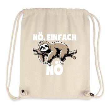 Faultier Nö, einfach Nö - Nein Spruch - Stanley/Stella recycelter Gym Bag - Naturweiß - Vorne