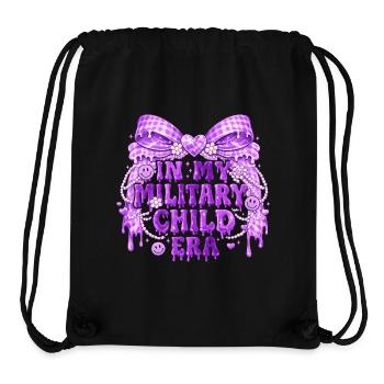 Military Child Era Lila | Militair Kindergeschenk - Stanley/Stella recycelter Gym Bag - Schwarz - Vorne