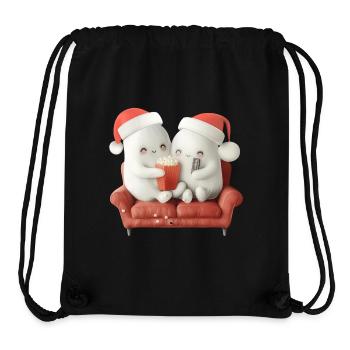 Christmas Ghosts Flix & Popcorn - Stanley/Stella Recycled Gym Bag - black - Front