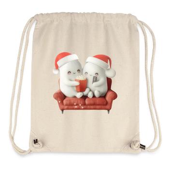 Christmas Ghosts Flix & Popcorn - Stanley/Stella Recycled Gym Bag - natural - Front