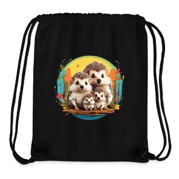 Liebenswerte kleine Igelfamilie Familienband - Stanley/Stella recycelter Gym Bag - Schwarz - Vorne