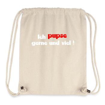 lustiger Spruch pupsen - Stanley/Stella recycelter Gym Bag - Naturweiß - Vorne