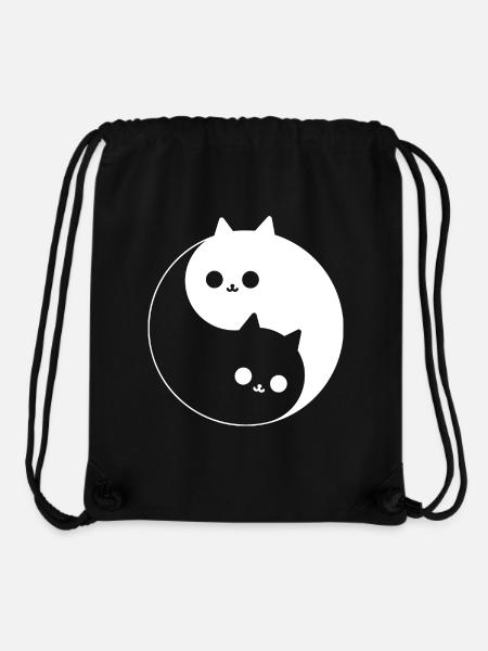 Cute Yin and Yang with Cats - Stanley/Stella Recycled Gym Bag - black