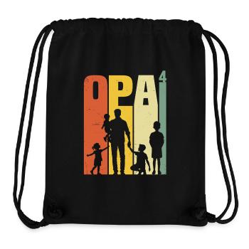 Opa hoch 4 vierfacher Opa werdender Opa Geschenk - Stanley/Stella recycelter Gym Bag - Schwarz - Vorne