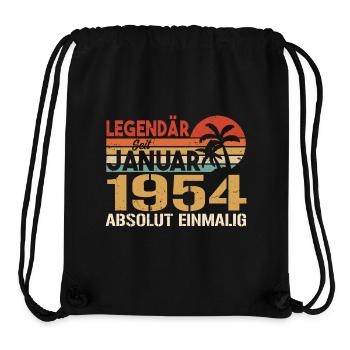 Geburtstagsgeschenk geboren im Januar 1954 - Stanley/Stella recycelter Gym Bag - Schwarz - Vorne