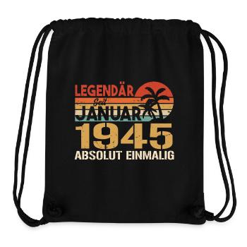 Geburtstagsgeschenk geboren im Januar 1945 - Stanley/Stella recycelter Gym Bag - Schwarz - Vorne