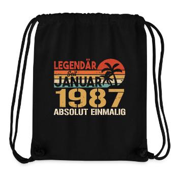 Geburtstagsgeschenk geboren im Januar 1987 - Stanley/Stella recycelter Gym Bag - Schwarz - Vorne