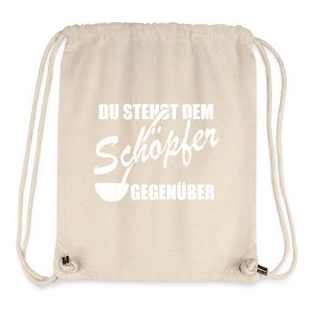 Du stehst dem Schöpfer gegenüber - Wortspiel - Stanley/Stella recycelter Gym Bag - Naturweiß - Vorne