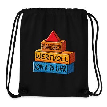 Pädagogisch wertvoll von 8 - 16uhr - Stanley/Stella recycelter Gym Bag - Schwarz - Vorne