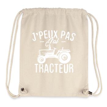 J'peux pas j'ai tracteur - Sac à cordon recyclé Stanley/Stella - blanc naturel - Devant