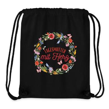 Tagesmutter mit Herz Kindergartenabschied - Stanley/Stella recycelter Gym Bag - Schwarz - Vorne