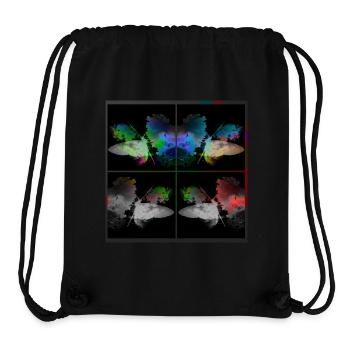 Papillons 4 fois colorés - Sac à cordon recyclé Stanley/Stella - noir - Devant