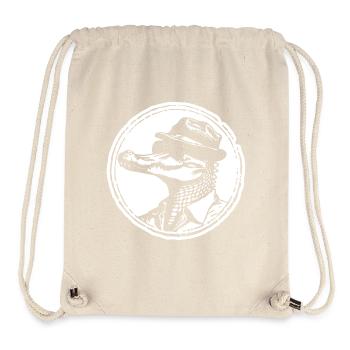 Krokodil Alligator - Stanley/Stella recycelter Gym Bag - Naturweiß - Vorne