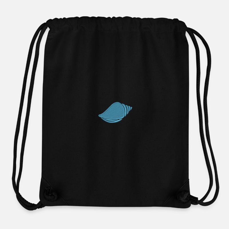 Coquille brodée - Sac à cordon recyclé Stanley/Stella - noir