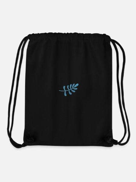 Light blue leaf embroidered - Stanley/Stella Recycled Gym Bag - black
