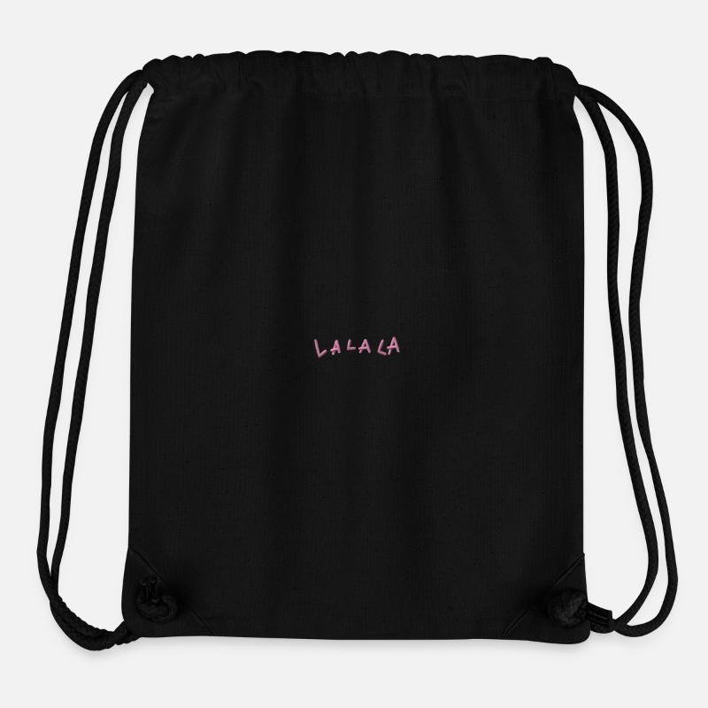 LA LA LA brodée - Sac à cordon recyclé Stanley/Stella - noir