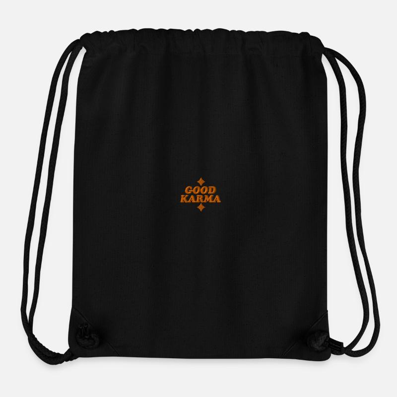 Good Karma brodé - Sac à cordon recyclé Stanley/Stella - noir
