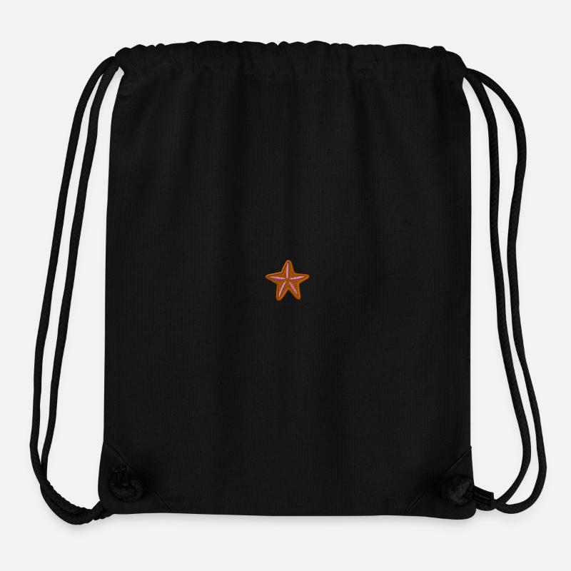 Étoile de mer brodée - Sac à cordon recyclé Stanley/Stella - noir