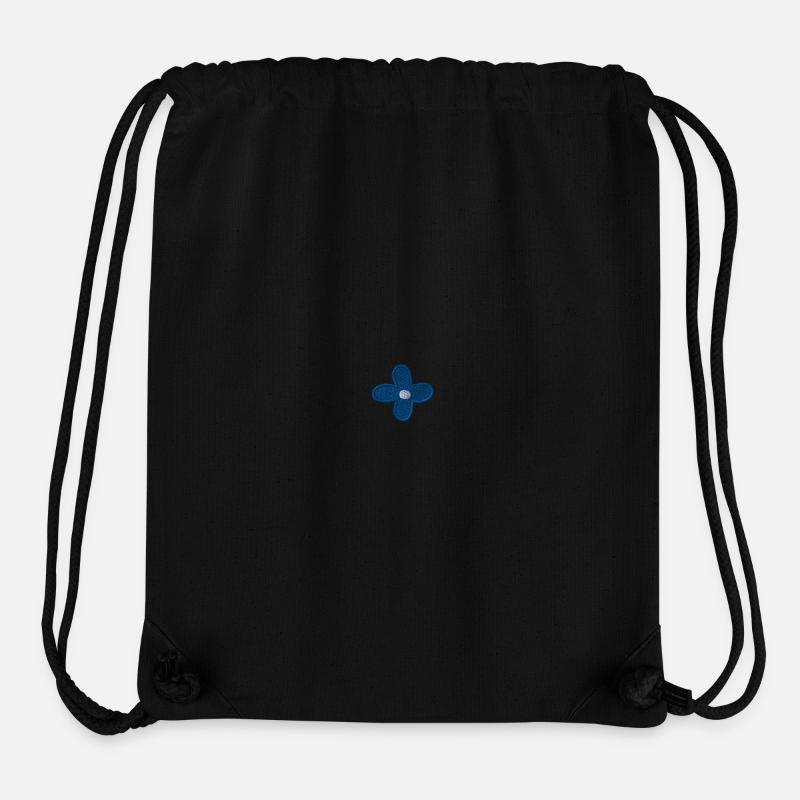 Blaue Blume bestickt - Stanley/Stella recycelter Gym Bag - Schwarz
