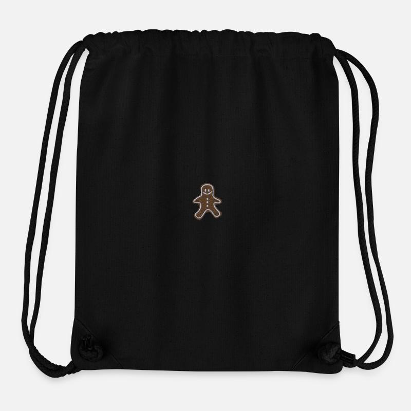 Gingerbread man embroidered - Stanley/Stella Recycled Gym Bag - black